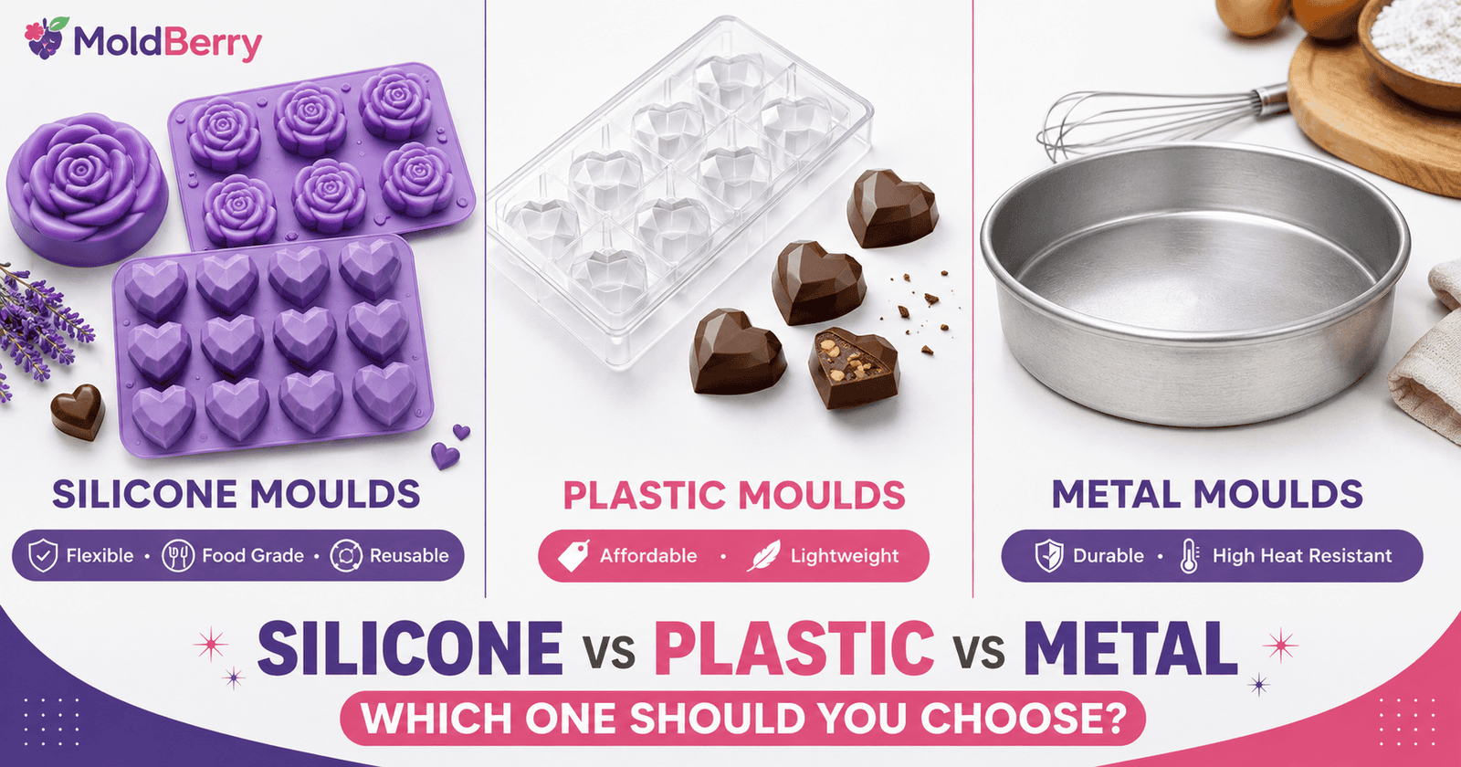 Silicone Moulds vs Plastic Moulds vs Metal Moulds