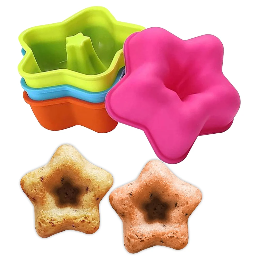 MoldBerry Silicone Star Baking Pan | Star Donut Cake Mousse Mold | Non Stick Mould for Perfect Shaped Donuts, Muffin, Cake, Biscuit, Bagels