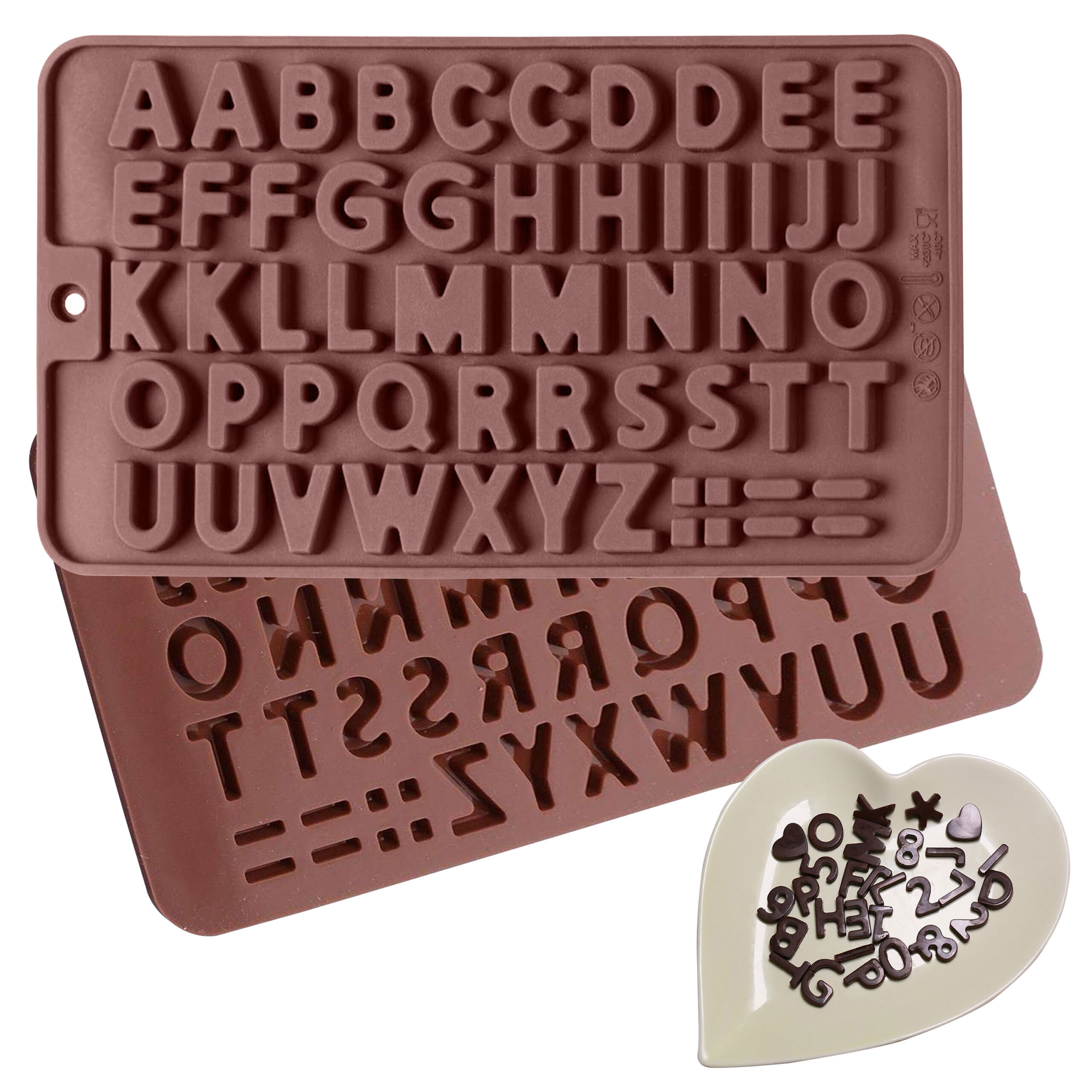 Moldberry Letter Silicone Chocolate Mould | Alphabet Silicone Mold | Non-Stick Fondant Molds Perfect for Cake Decoration