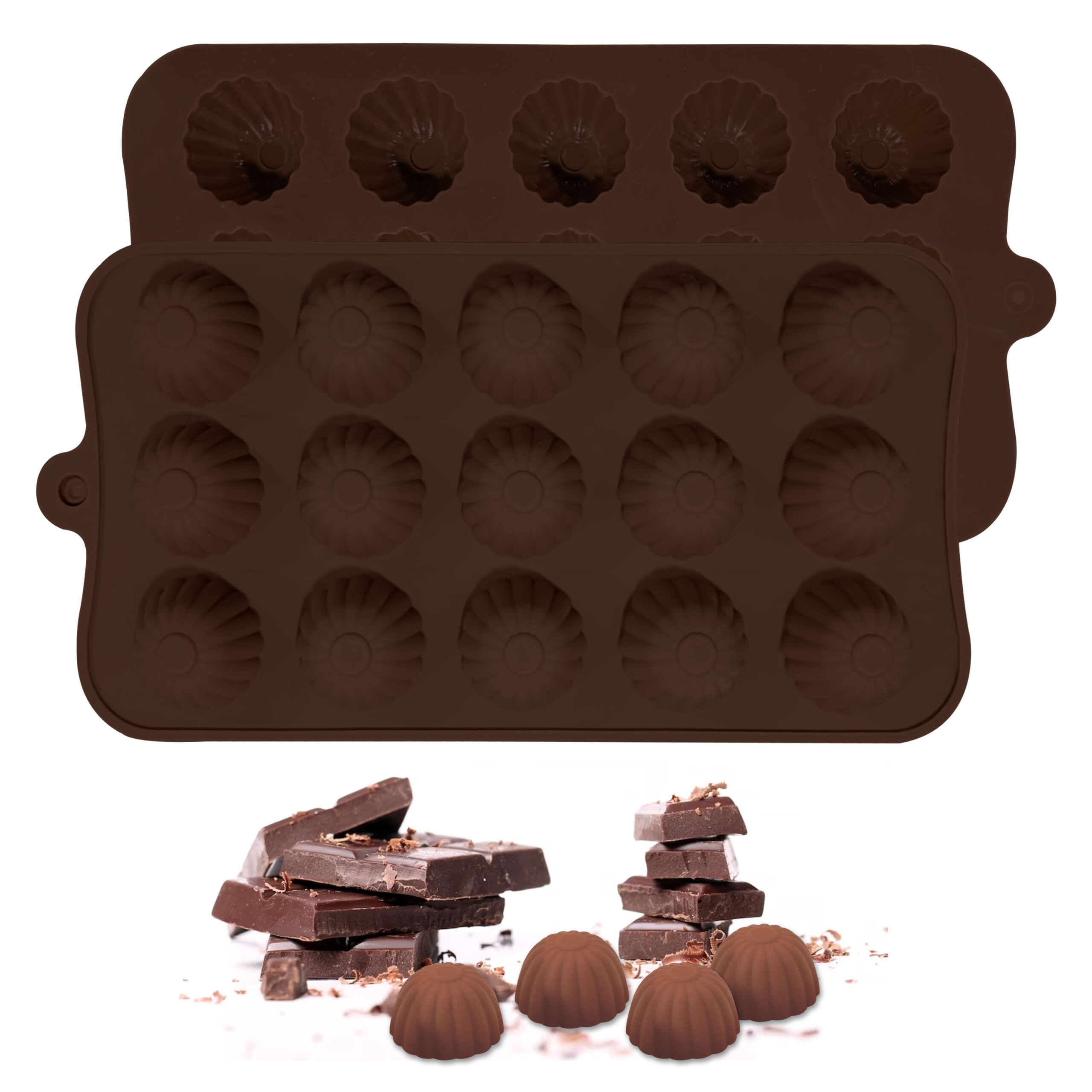 Moldberry 15 Cavity Silicone Half Round Shape Chocolate Mould Candy Chocolate Cake Jelly Mould