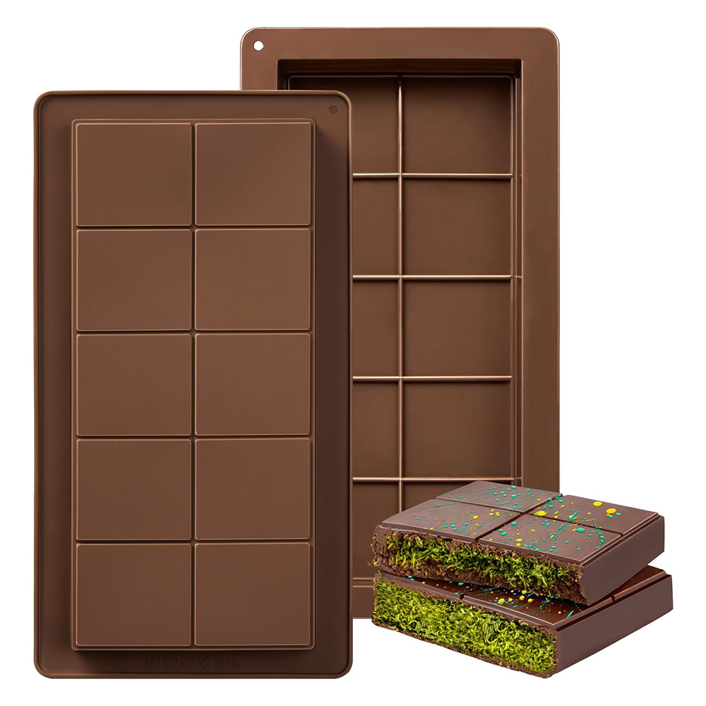 Moldberry Silicone Dubai Chocolate Mold, Kunafa Pistachio Chocolate Bar Molds, Large Candy Molds