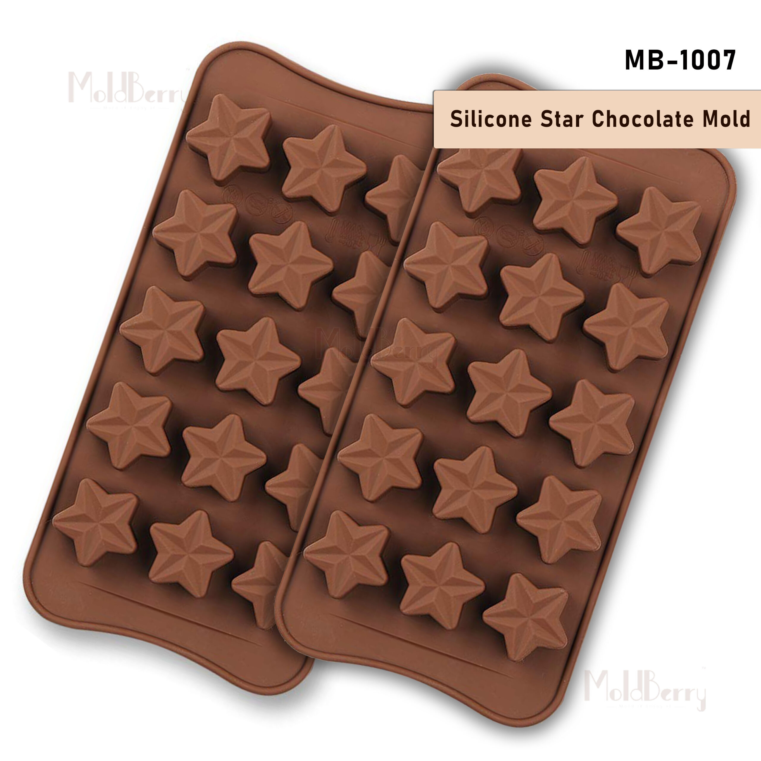 Moldberry  Silicone 15 Cavity Star Chocolate Mould | Candy Chocolate Mould For Cake Decoration