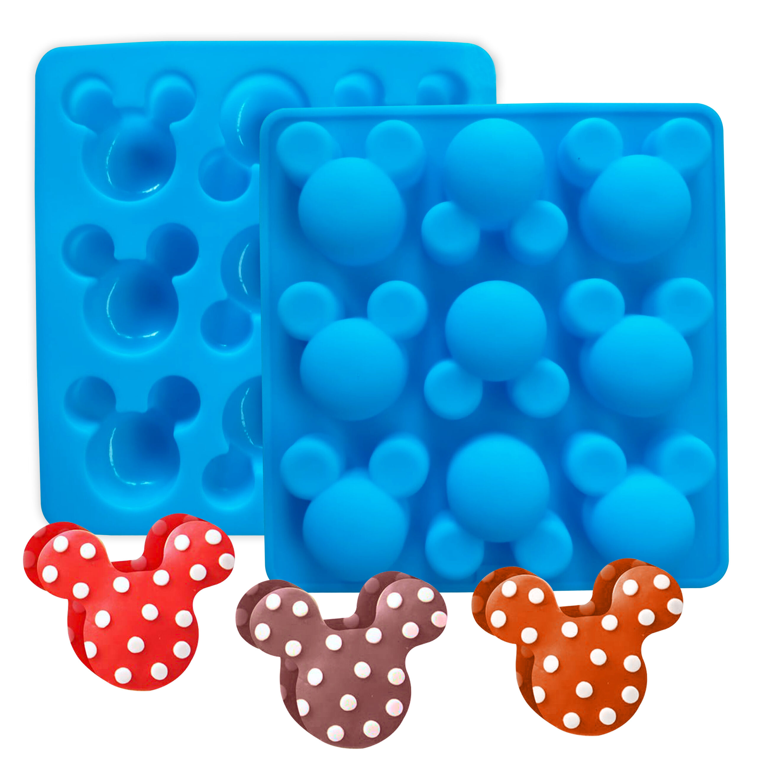 Moldberry 9 Cavity Cartoon Chocolate Mould | Mickey Mouse Shape Candy Mould Ideal for Candy, Jelly, Chocolate, Ice Cube