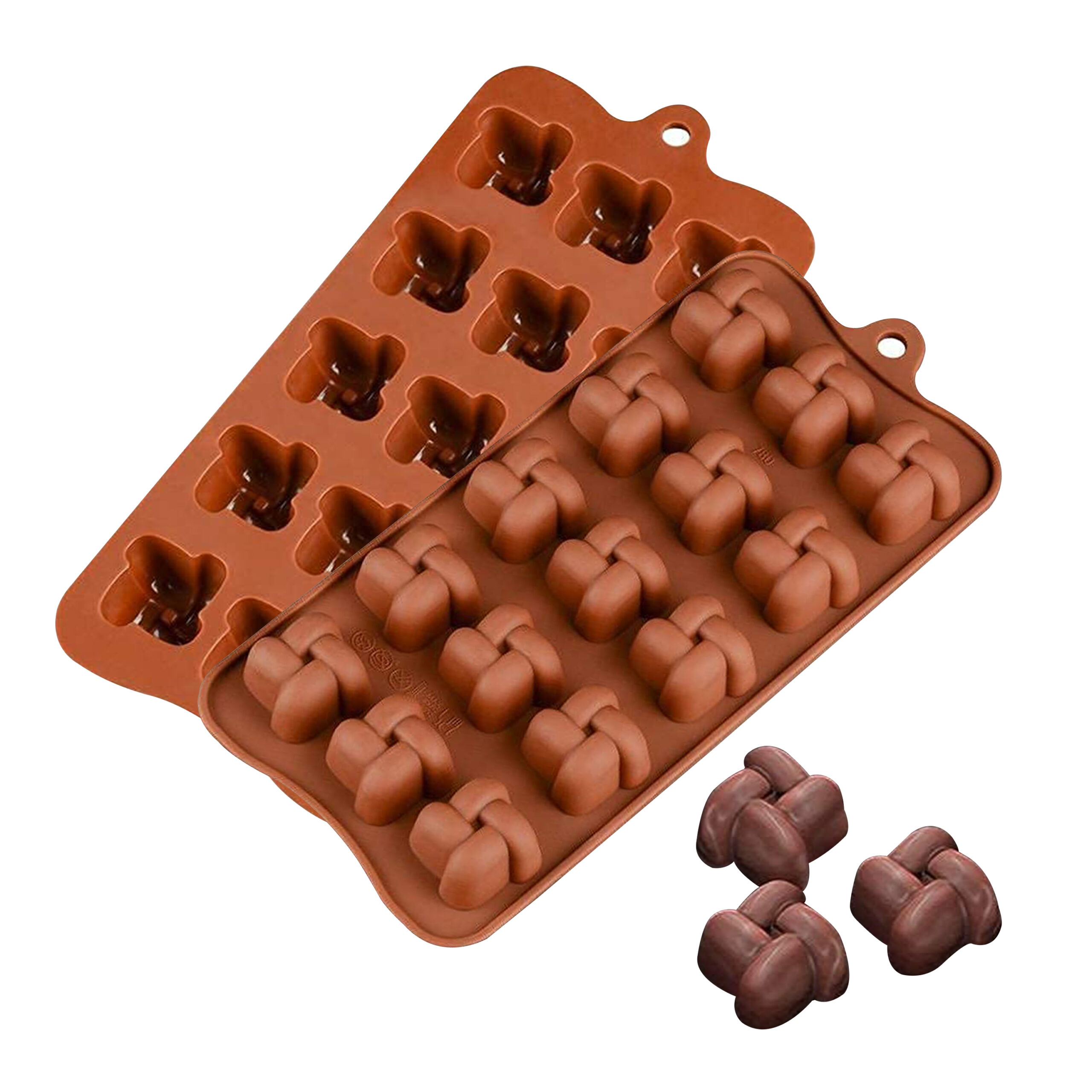 Moldberry Braided Square Shape Soft Silicone Baking Mold DIY Chocolate Ice Candy Cupcake Jelly Baking Mold