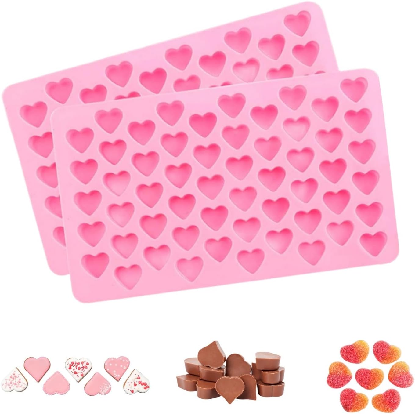 Moldberry Silicone Chocolate Mould | 55 Cavity Mini Heart Shape Chocolate Mould