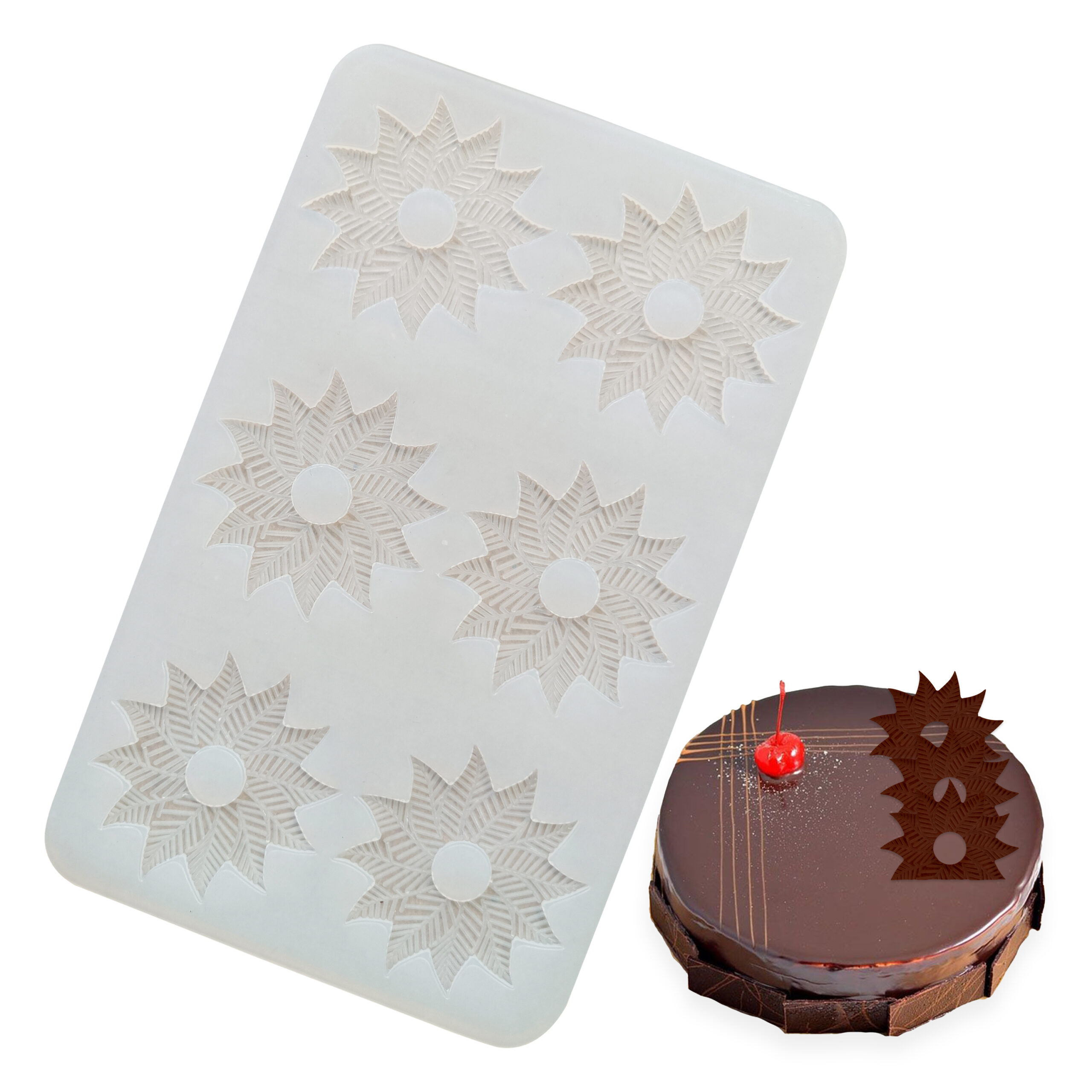 Moldberry  Flower Shape Silicone Garnish Making Mold Chocolate Mould Candy, Crayons, Fondant Resin Cake Decoration Tools for DIY Dessert Decoration Garnish