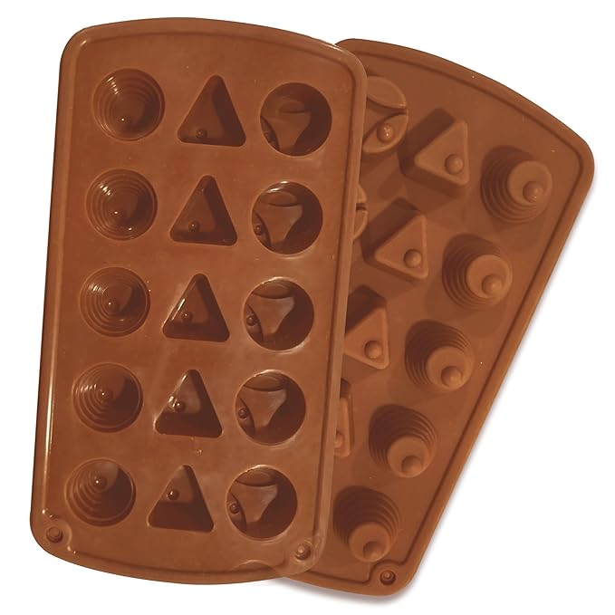 Moldberry Silicone 15 Cavity 3 in 1 Multi Shaped Chocolate Mold |Baking Tool for Cake Decoration