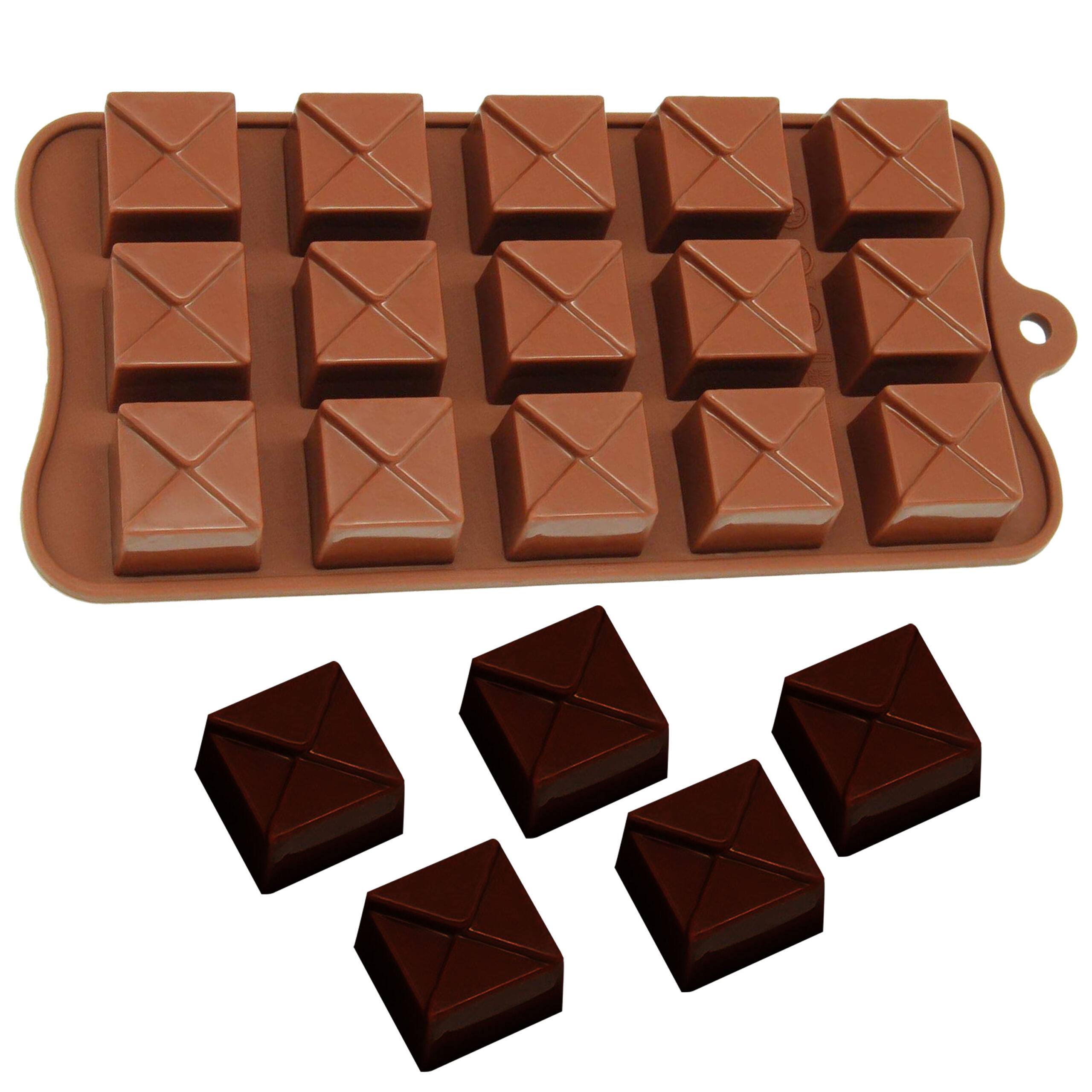 Moldberry Silicone 15 Cavity Square Shape Mold | Candy Baking Mould For Cake Decoration