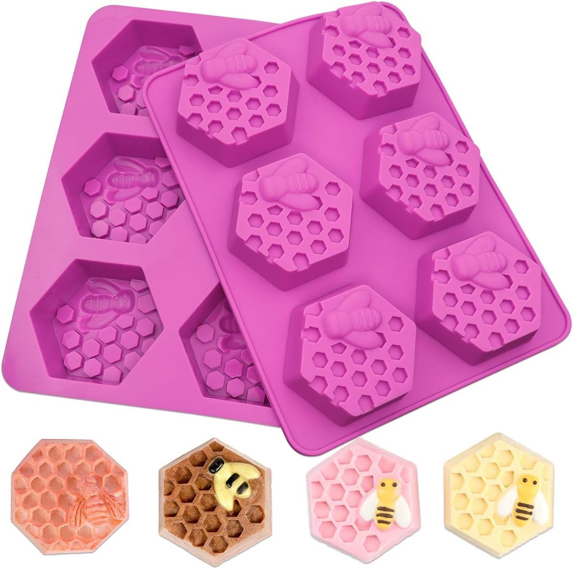 Moldberry 3D Honeybee Silicone Soap Mould Hexagon Shape Honeycomb Homemade Soaps Chocolate Jelly Jello