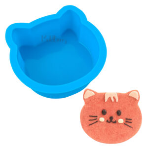 Moldberry Cat Shaped Bento Cake Mould | 5.2cm Deep Mini Silicone Baking Mold for Cute Animal Cakes | Silicone Chocolate Mould | Birthday Cake Snack Tart Muffin Cupcake Cheesecake Baking | Pack 1