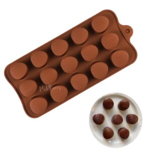 Moldberry Silicone 15 Cavity Almond Shape Mold for Making Homemade Chocolate, Candy, Gummy, Jelly, Ice Cubes | Baking Mould | Candy Mould - Multicolor