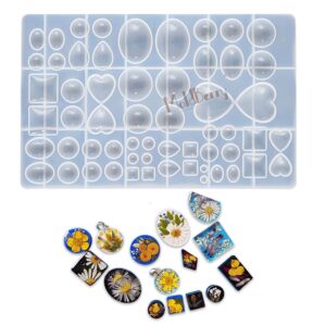 Moldberry Multi Pendant Resin Art Mold - 58 Cavity Jewellery Mold, 29 Design, Multiple Shape Earring & Pendant Mould Pack 1