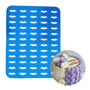 MoldBerry Mustache Shape Chocolate Chablon Silicone Mold Mat | Large Non-Stick Fondant Stencil for Garnishing, Edible Decorations, Cake Toppers, Candy, Cookies | 39.8x29.9cm, 60 Cavities