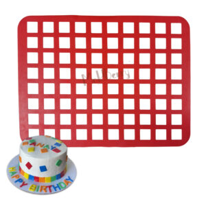 MoldBerry Mini Square Shape Chocolate Chablon Silicone Mold Mat | Large Non-Stick Fondant Stencil for Garnishing, Edible Decorations, Cake Toppers, Candy, Cookies | 39.7x29.9cm, 80 Cavities
