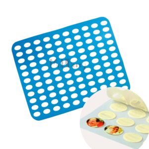 MoldBerry Silicone Chablon Oval Mold – 110 Cavity Oval Shape Chocolate Stencil Mat for Garnishing, Dessert Decoration, Professional Baking Tray Sheet – 39.8 x 30cm (Mlticolour)