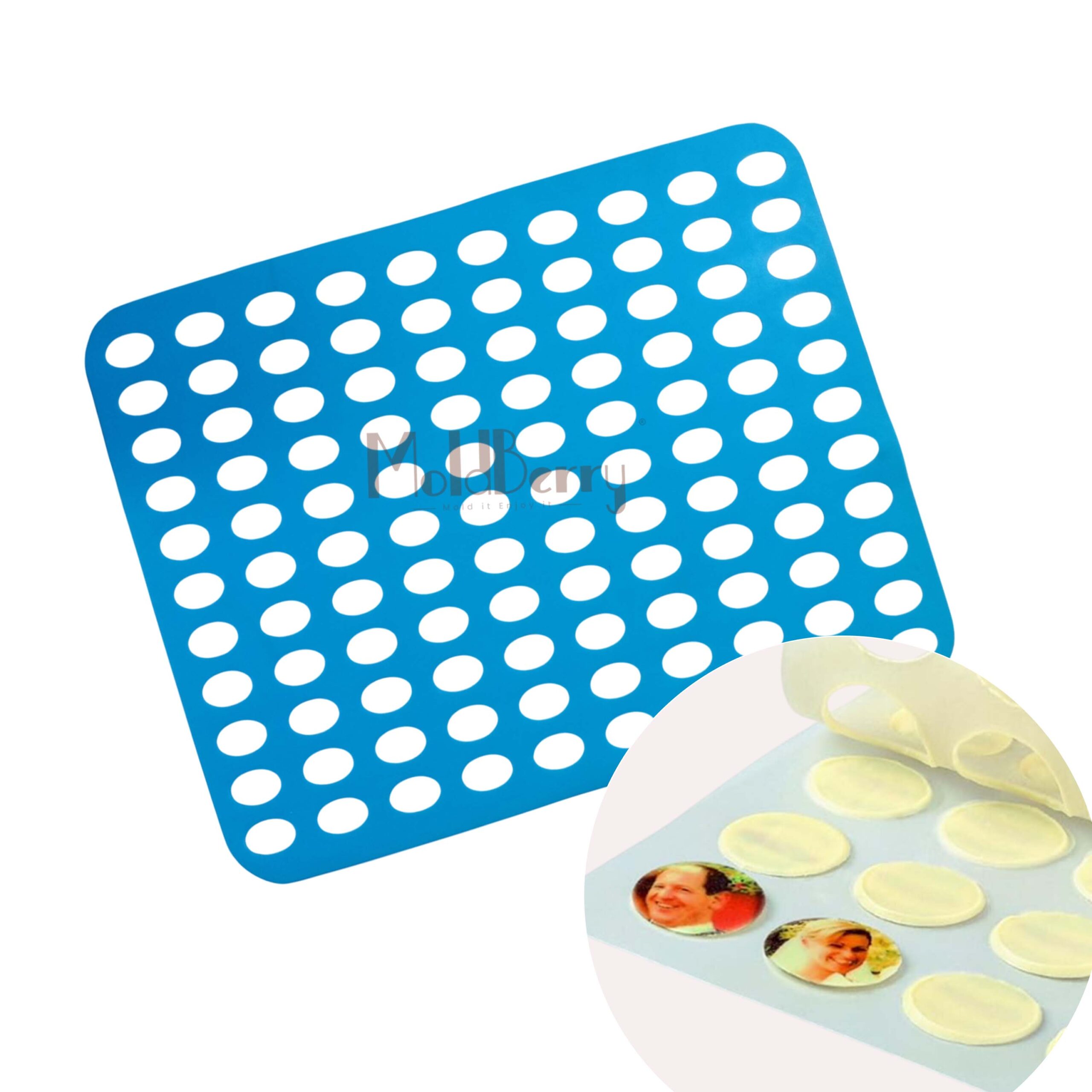 MoldBerry Silicone Chablon Oval Mold – 110 Cavity Oval Shape Chocolate Stencil Mat for Garnishing, Dessert Decoration, Professional Baking Tray Sheet – 39.8 x 30cm (Mlticolour)