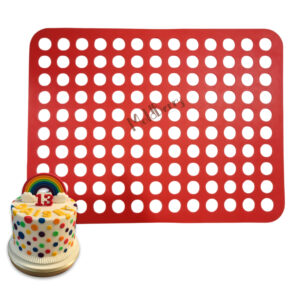 MoldBerry Round Silicone Chocolate Stencil Mold | Chablon Sheet for Garnishing, Dessert Plating & Chocolate Bar Making | 130 Cavity Reusable Food-Grade Mat (2cm Cavities)