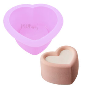 Moldberry Heart Shaped Bento Cake Mould | 7.7cm Deep Mini Silicone Baking Mold for Heart Cakes | Silicone Chocolate Mould | Birthday Cake Snack Tart Muffin Cupcake Cheesecake Baking Pack 1