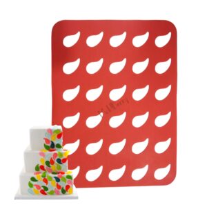 MoldBerry Mango Shape Chocolate Chablon Silicone Mold Mat | Large Non-Stick Fondant Stencil for Garnishing, Edible Decorations, Cake Toppers, Candy, Cookies | 39.7x29.9cm, 30 Cavities