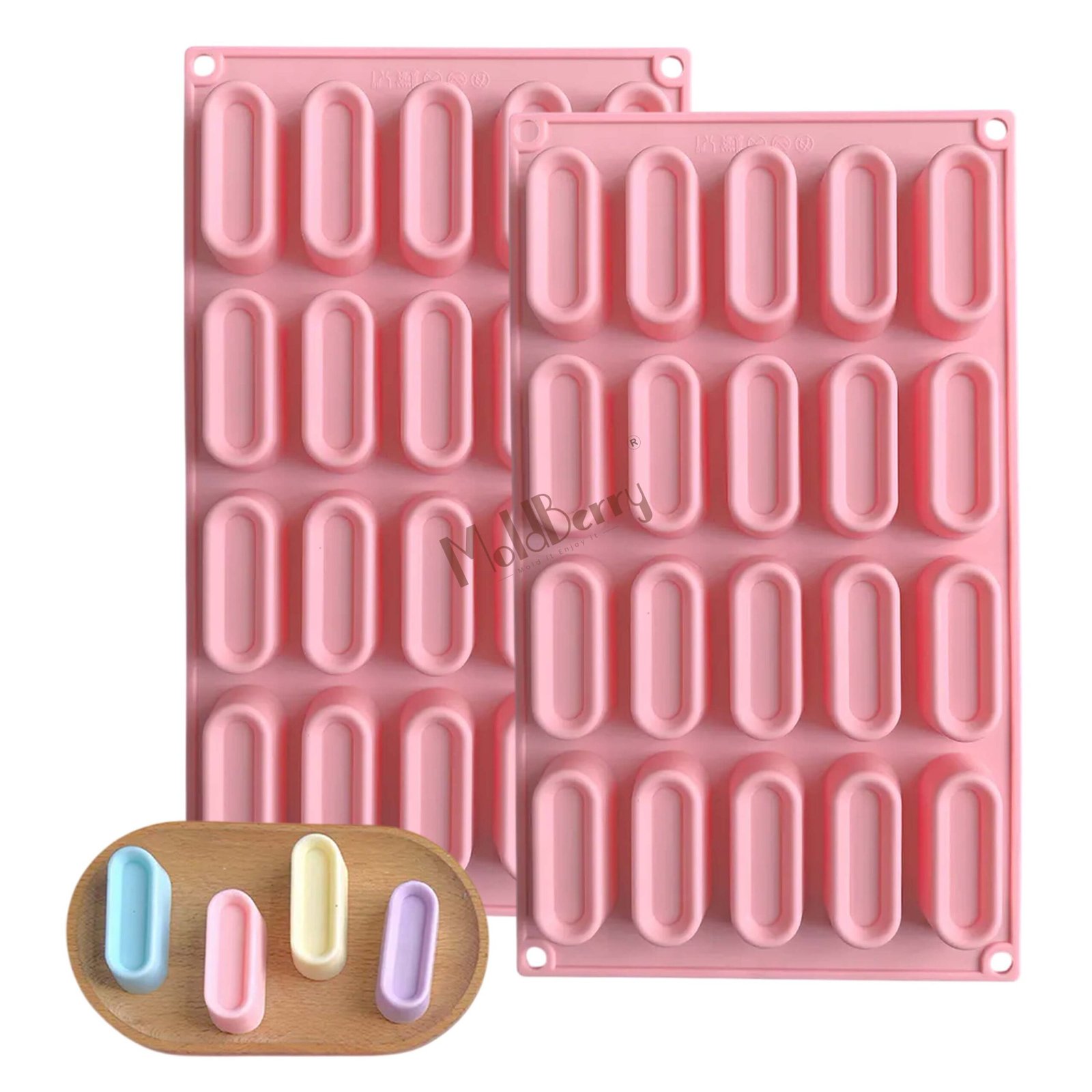 Silicone Oval Capsule Mould, 20 Cavity