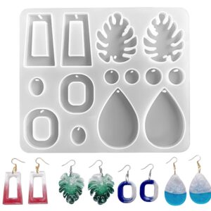 MoldBerry Silicone Resin Casting Mold Resin Jewellery Making Mould 7 Shapes Epoxy Silicone Molds with Tools for DIY Crafting Keychains Pendant Jewelry Earrings Making Mould