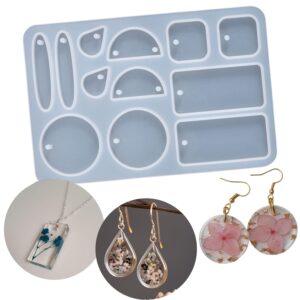 MoldBerry 6 Shape Silicone Earring Moulds Keychain Epoxy Pendant Ear Studs Resin Molds for DIY Crafts Silicone Candle Making Mold Pack of 1