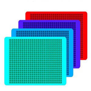 Moldberry Silicone 572 cavity square Ice Mold - Flexible, Easy-Release Chocolate Mold for Homemade Caramels, Jelly, Gummy, Ice Cubes, Truffles - Multicolor Pack 1