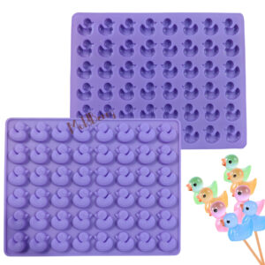 MoldBerry Silicone Chocolate Mould ,48 Cavity Duck Shape Jelly/Gummy Mold For Cake Decoration, Ice Cube, Pudding, Cookie, Candy -Pack 1