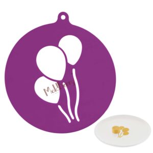 Moldberry Silicone Balloon (Palloncino) Shape Stencil Mold – Non-Stick Chocolate Chablon Mat for Cake Decoration, Garnishing, Candy, Cookies & Dessert Toppers (1 Pack)
