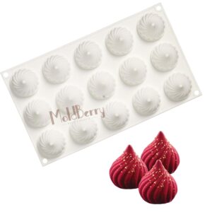 Moldberry Spiral Modak Mold |15 Cavity Silicone Modak Maker for Steamed & Sweet Modaks, Ladoo, Chocolates, Indian Festival Sweets | Non-Stick, Reusable, Food-Grade Mould