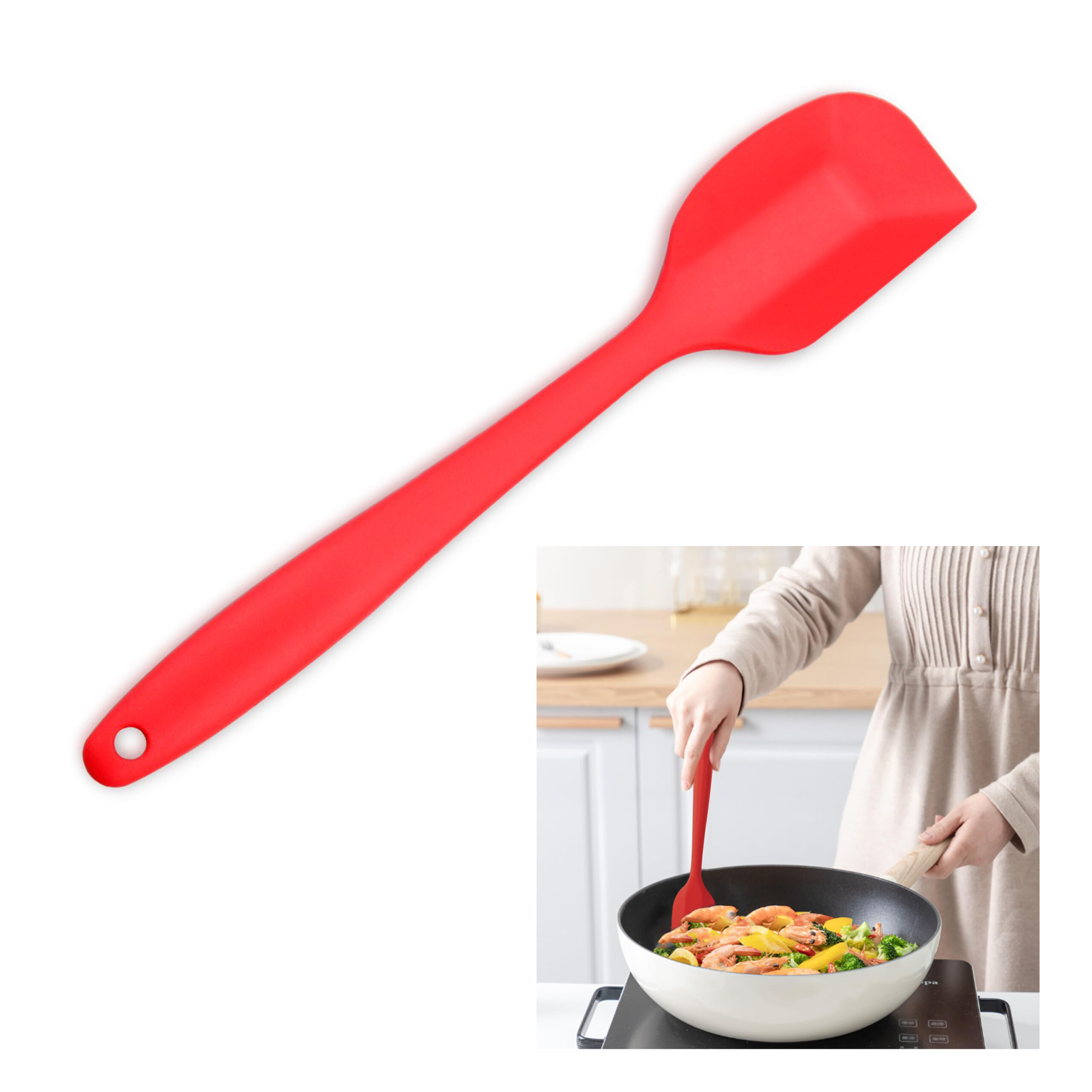 Molderry Small Silicone Spatula for Cooking | Non-Stick Silicone Spatula for Cooking & Baking, Seamless Design, Heat-Resistant -40°C to 230°C (Pack Of 1)