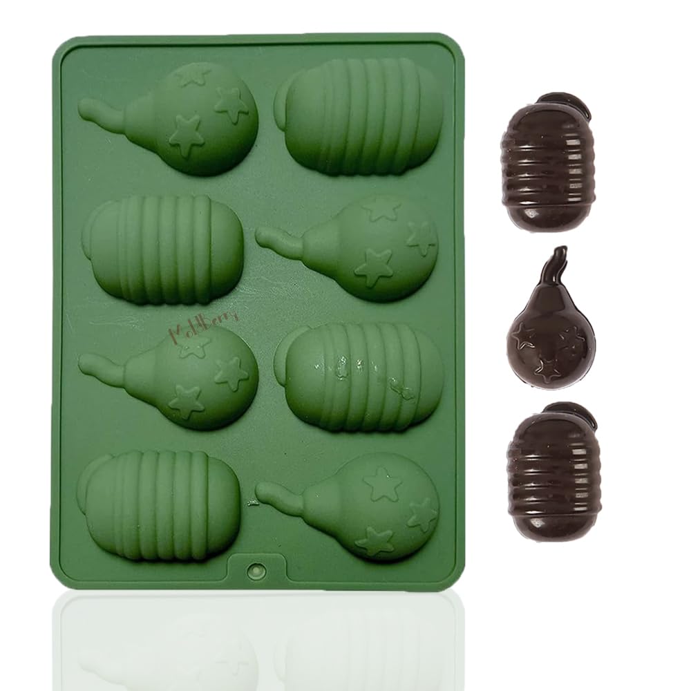 MoldBerry Silicone Diwali Bomb Shape Mould – 8 Cavity Chocolate & Cupcake Mould, Flexible & Reusable Baking Mold – Pack of 1 (Random Color)