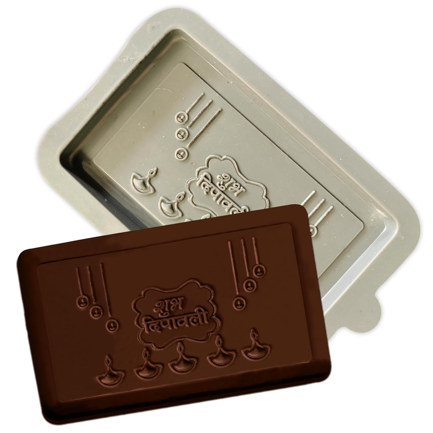 MoldBerry Chocolate Mould Making Silicone Happy Diwali Chocolate Bar Cadbury Cake Decoration deepavli Moulds Flexible & Reusable Special Diwali Mold(Pack of – 1)