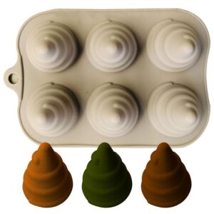 MoldBerry Candle Mould Making Cone Shape 3 Spiral Silicone Mold for Chocolate Cake Decoration Tray Bakeware Diwali Gift Pack of 1