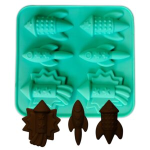 MoldBerry Silicone 6 Cavity 3 differnt Diwali Rockets Shape Silicon Mold/Mould for Ice Cake Chocolate Butter Decoration Jelly Tray Bakeware Pack of 1