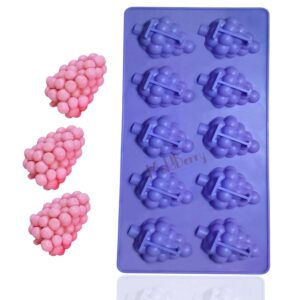 MoldBerry Silicone Grape Popsicle Mold | 10 Cavity Ice Cream & Kulfi Mould | BPA Free Flexible Silicone Candy, Chocolate & Jelly Mold