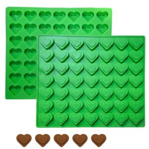 Moldberry 49 Cavity Silicone Heart Chocolate Mold | Mini Heart Candy & Chocolate Mould | Food Grade Flexible Silicone | Non-Stick Valentine Chocolate, Jelly, Soap & Resin Mold