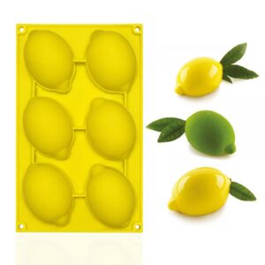 Moldberry Lemon Silicone Mold – 6-Cavity 3D Fruit Shaped Cake Chocolate Jelly Fondant & Ice Cream Molds