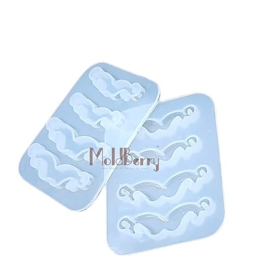 Rakhi Mould for Resin Art, Mustache Shape, Big & Small, Pack of 2