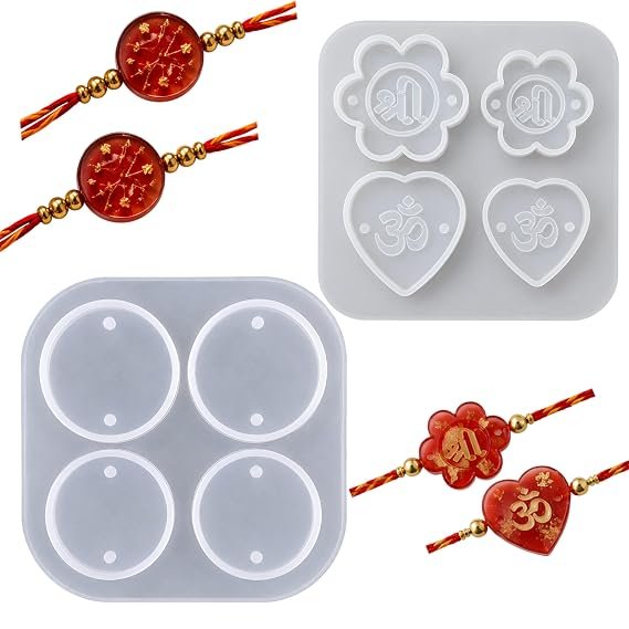 Rakhi Silicone Resin Mould, 4 Shapes